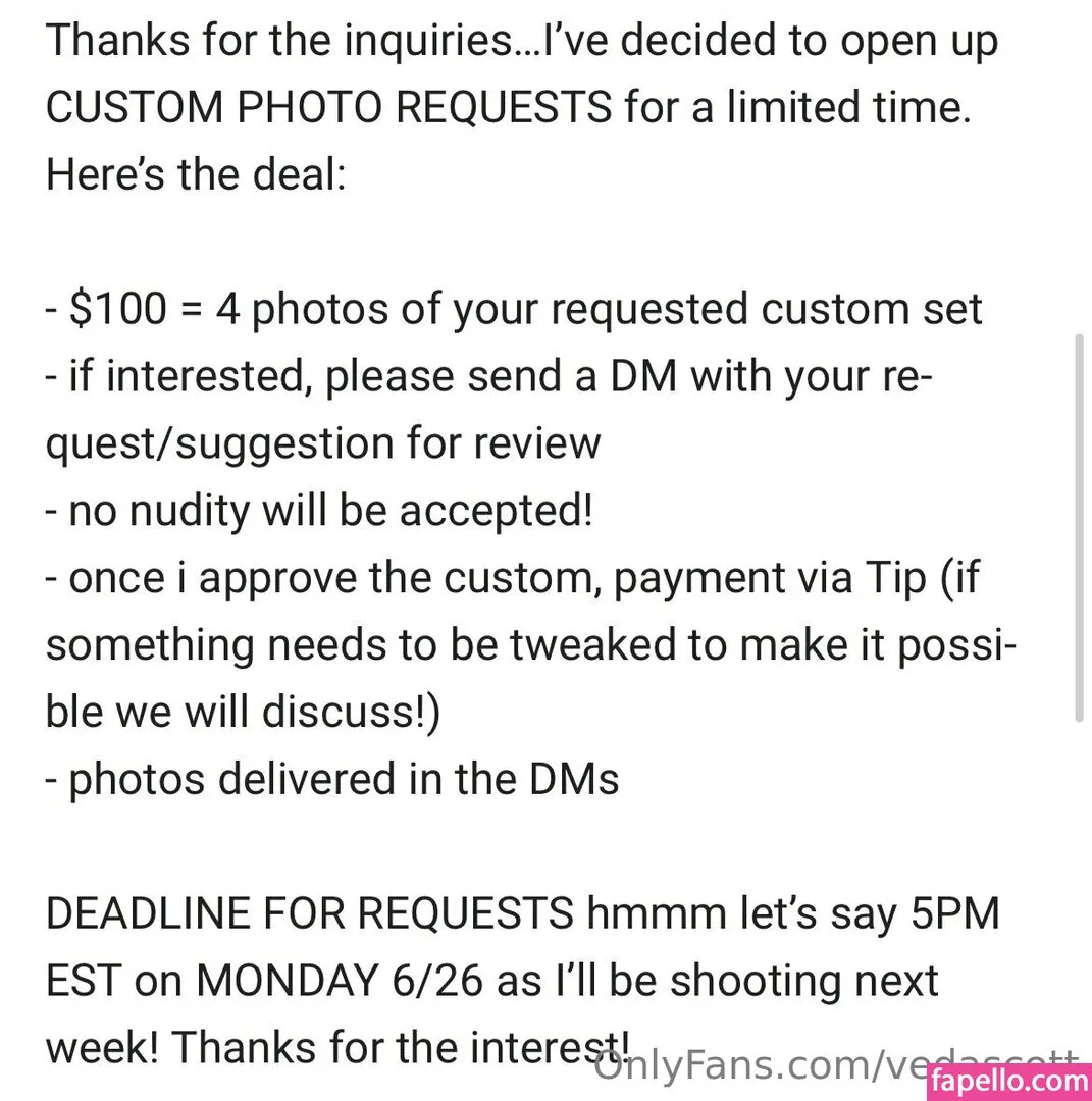 vedascott Onlyfans Photo Gallery 