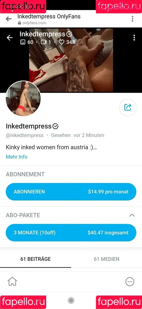 Inkedtempress Onlyfans Photo Gallery 
