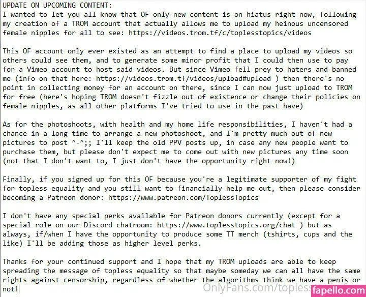 toplesstopicsfree Onlyfans Photo Gallery 