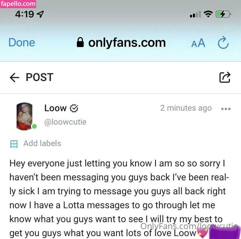 Loowcutie Onlyfans Photo Gallery 