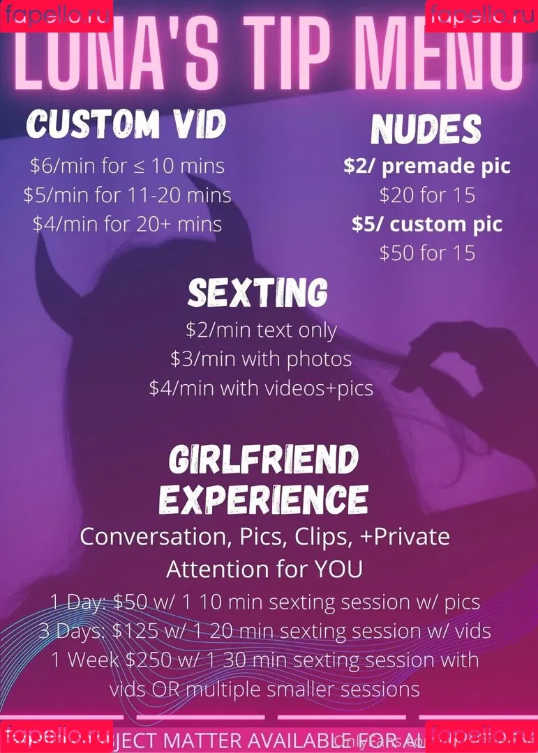 lunafayefree Onlyfans Photo Gallery 