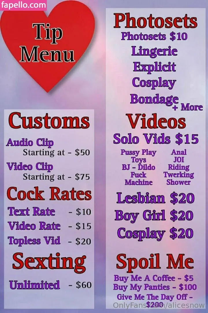 alicesnow / byalicesnow Onlyfans Photo Gallery 