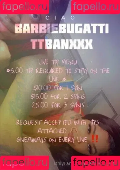 Barbie Bugatti / barbiebugatti / barbiebugatti1 / barbiebugatti__ Onlyfans Photo Gallery 