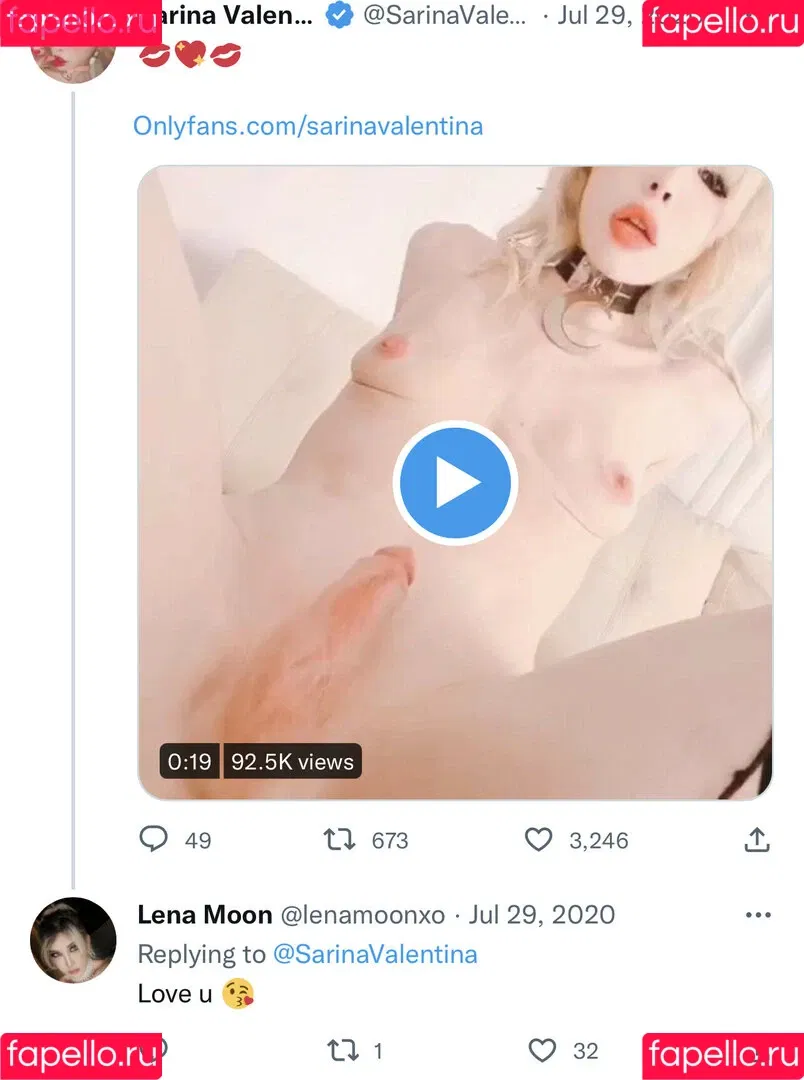 Sarina Valentina / https: / sarinavalentinaxo Onlyfans Photo Gallery 