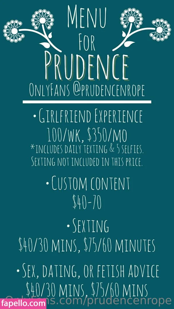 prudencenrope / prudenence Onlyfans Photo Gallery 