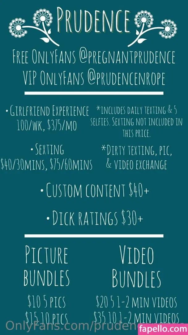 prudencenrope / prudenence Onlyfans Photo Gallery 