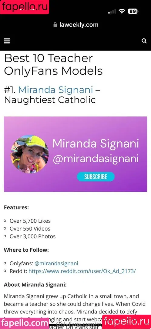 mirandasignanifree Onlyfans Photo Gallery 
