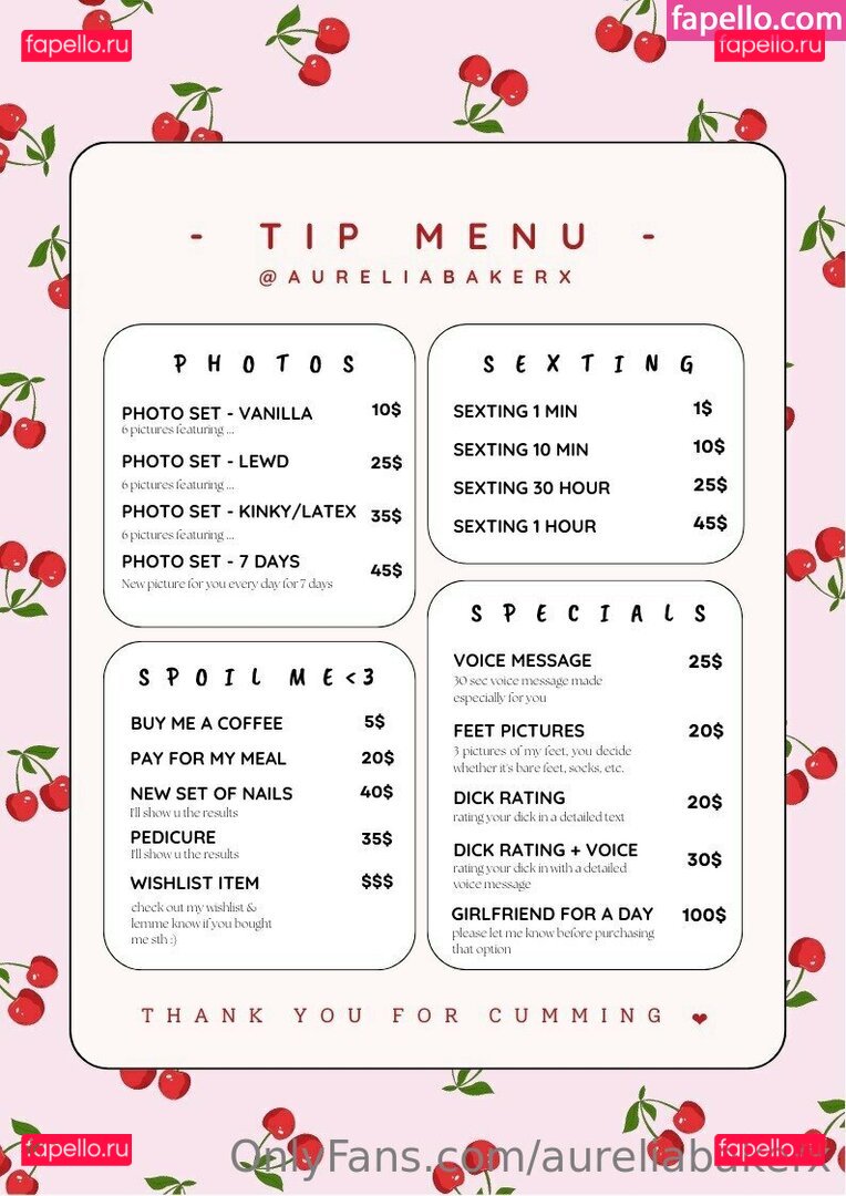 Aurelia Baker / AureliaBaker / aureliabakerx Onlyfans Photo Gallery 