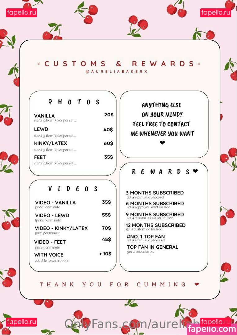 Aurelia Baker / AureliaBaker / aureliabakerx Onlyfans Photo Gallery 