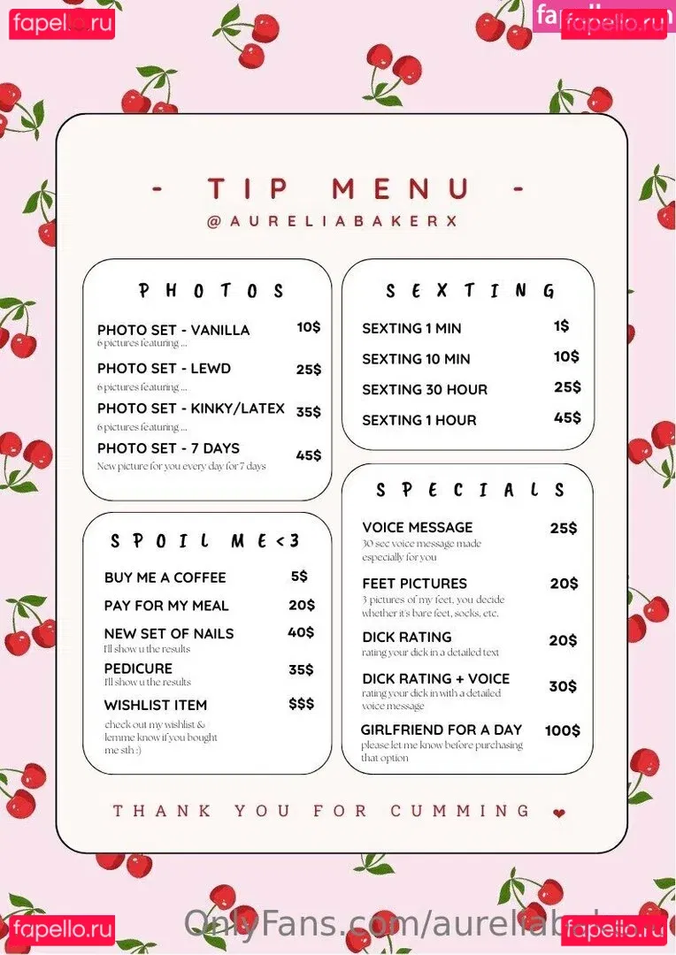 aureliabakerx Onlyfans Photo Gallery 