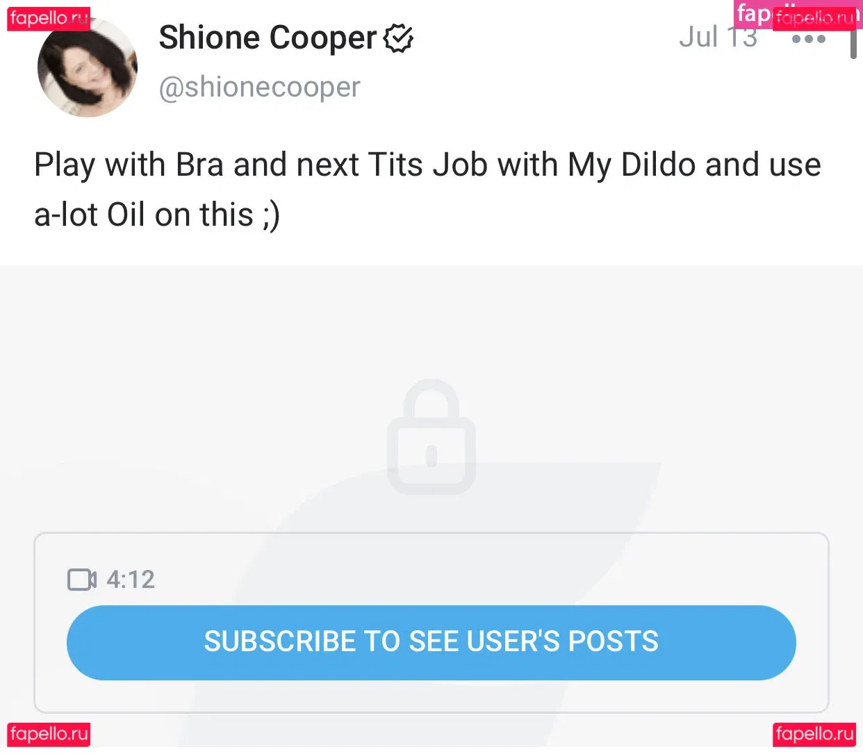 Shione Cooper Onlyfans Photo Gallery 