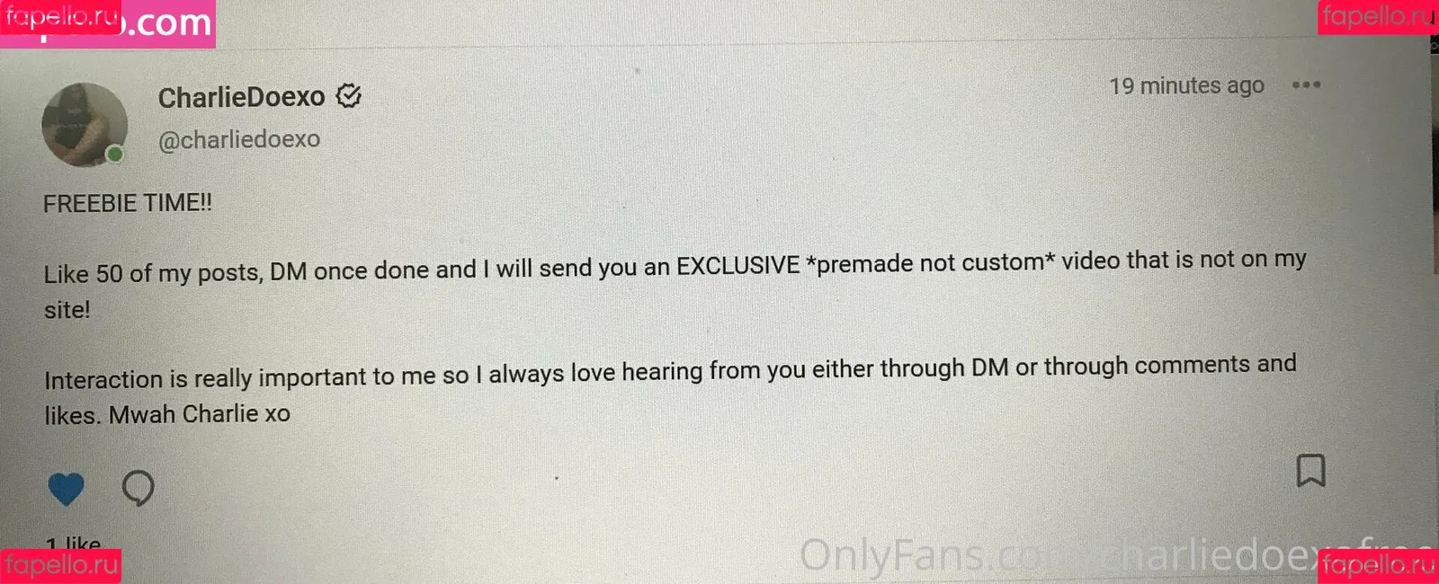 charliedoexofree Onlyfans Photo Gallery 