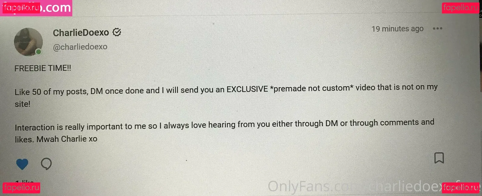 charliedoexofree Onlyfans Photo Gallery 