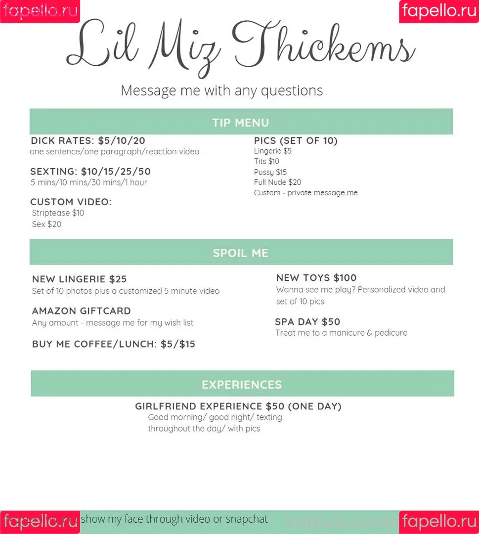 lilmizthickems Onlyfans Photo Gallery 