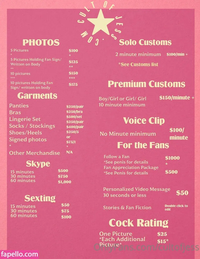 cultofjess Onlyfans Photo Gallery 