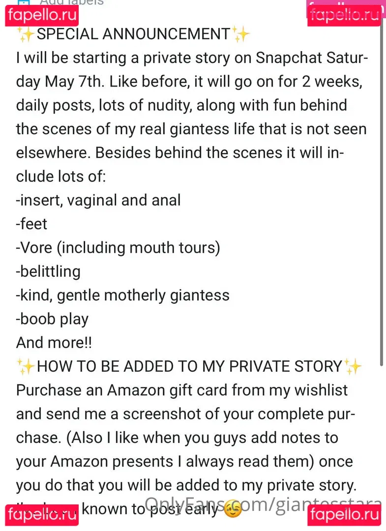 giantesstara Onlyfans Photo Gallery 