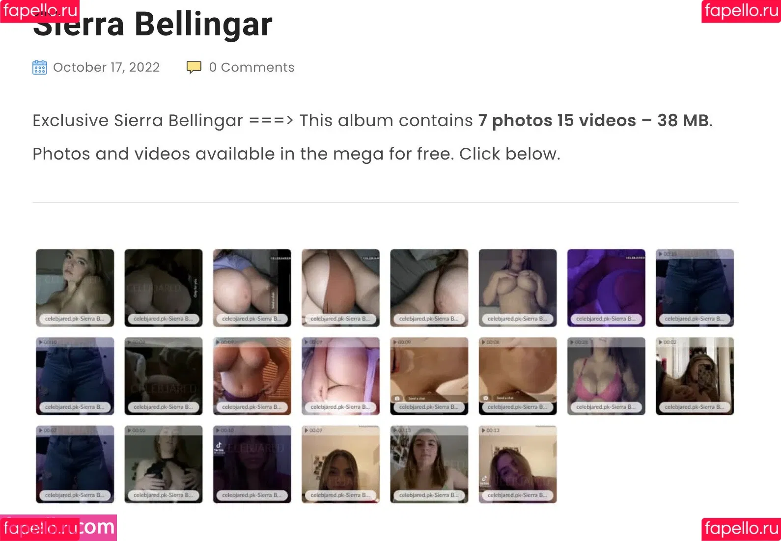 Sierra Bellingar Onlyfans Photo Gallery 