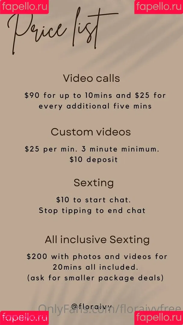 floraivyfree Onlyfans Photo Gallery 