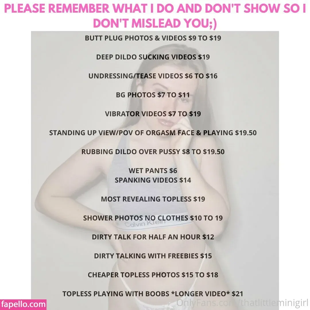 Thatlittleminigirl Onlyfans Photo Gallery 