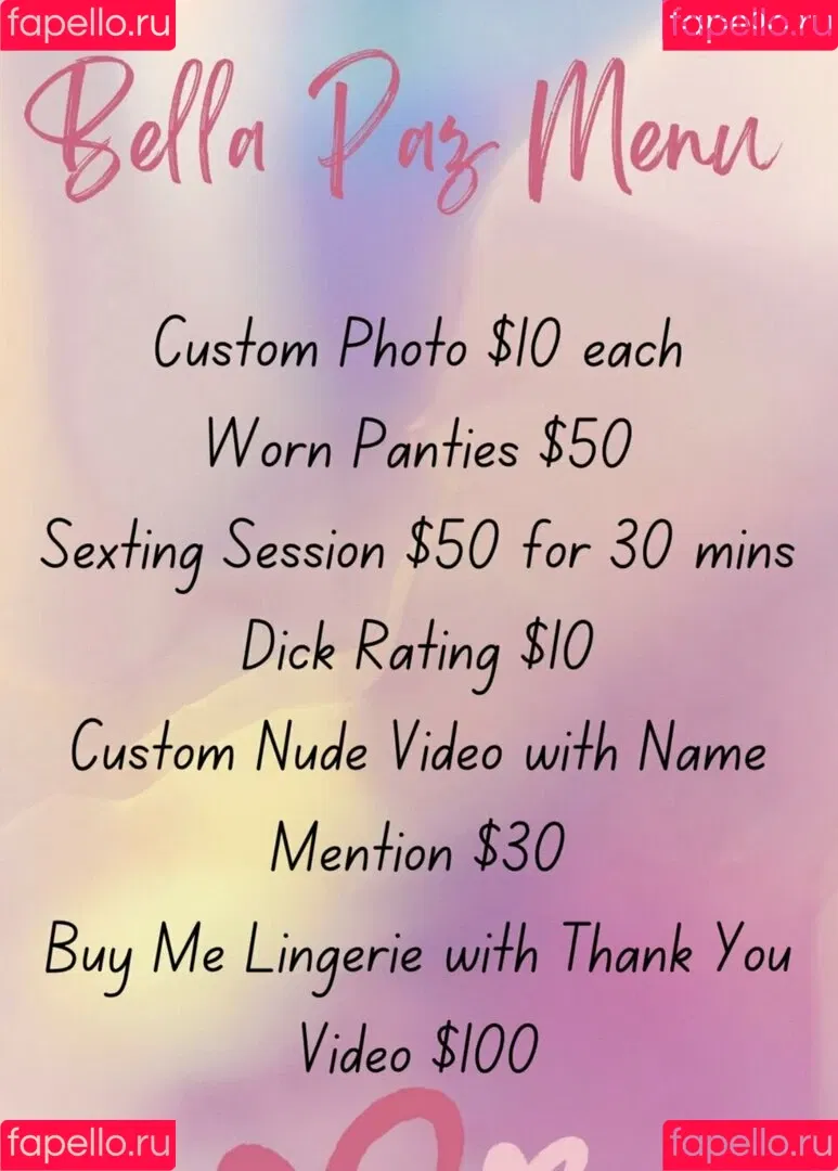 Bella Paz Onlyfans Photo Gallery 