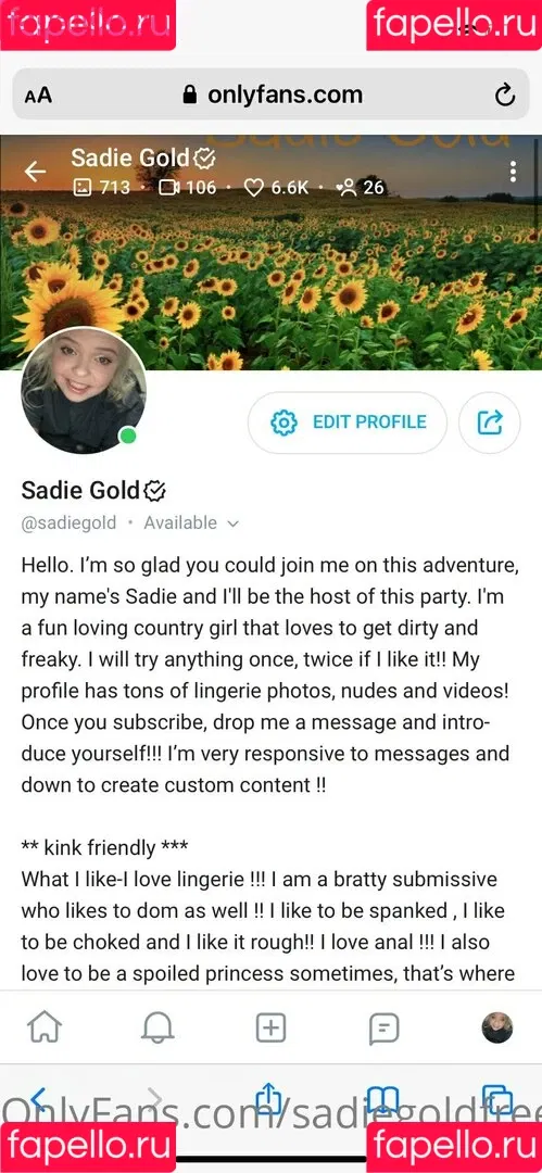sadiegoldfree Onlyfans Photo Gallery 
