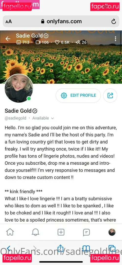 sadiegoldfree Onlyfans Photo Gallery 