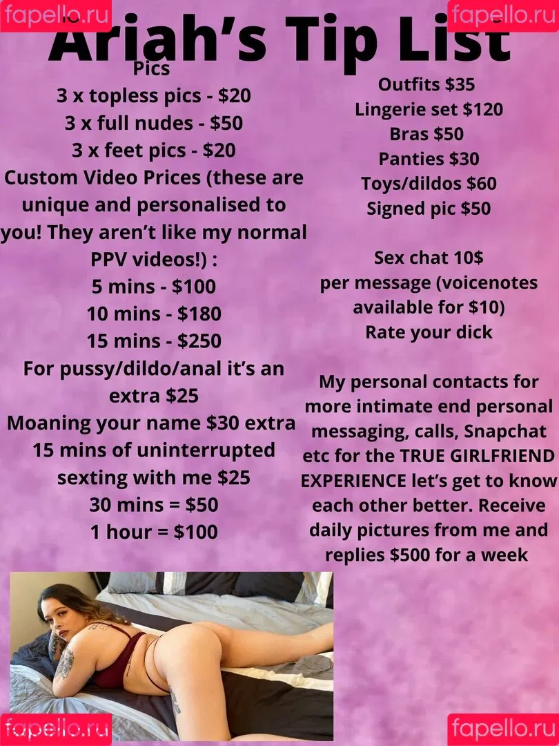 ariah69 Onlyfans Photo Gallery 