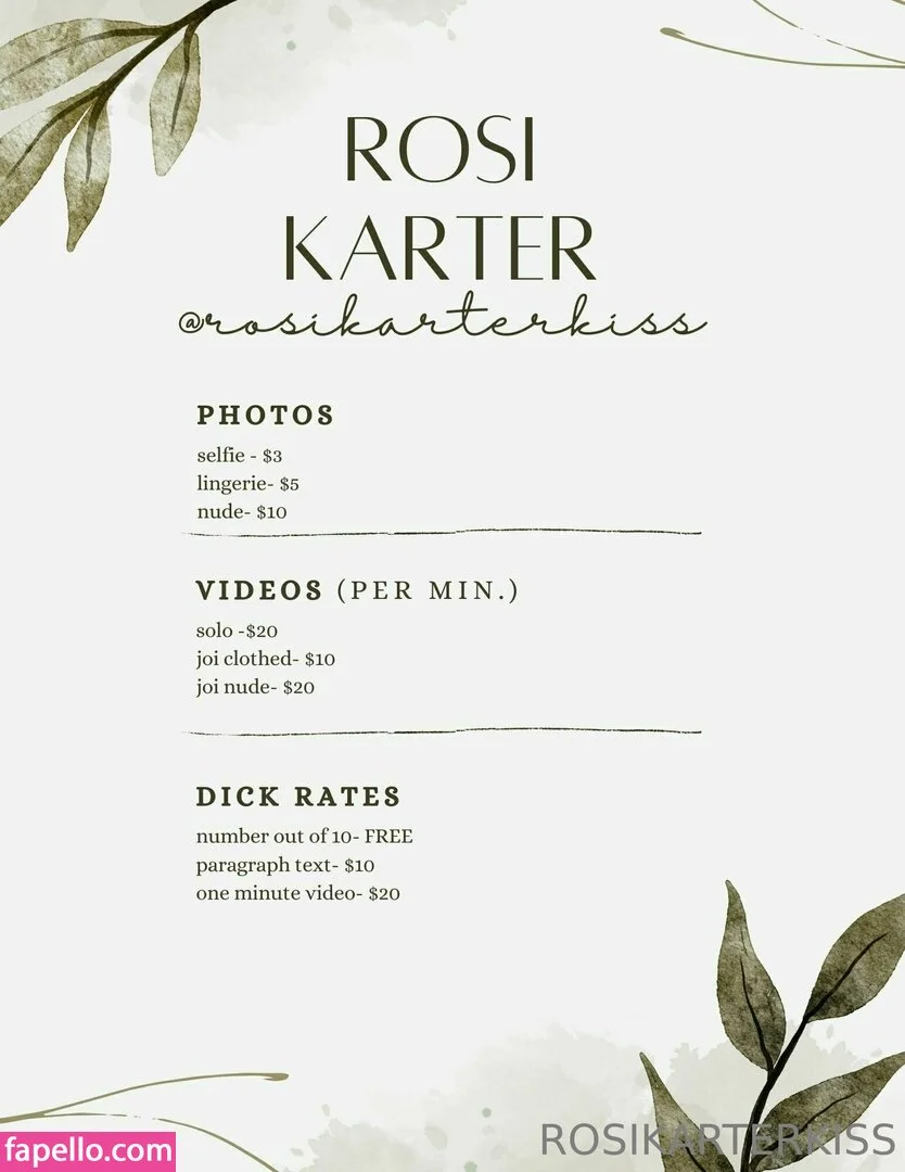 rosikarterkiss Onlyfans Photo Gallery 