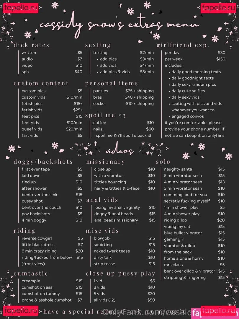 cassidysnowfree Onlyfans Photo Gallery 