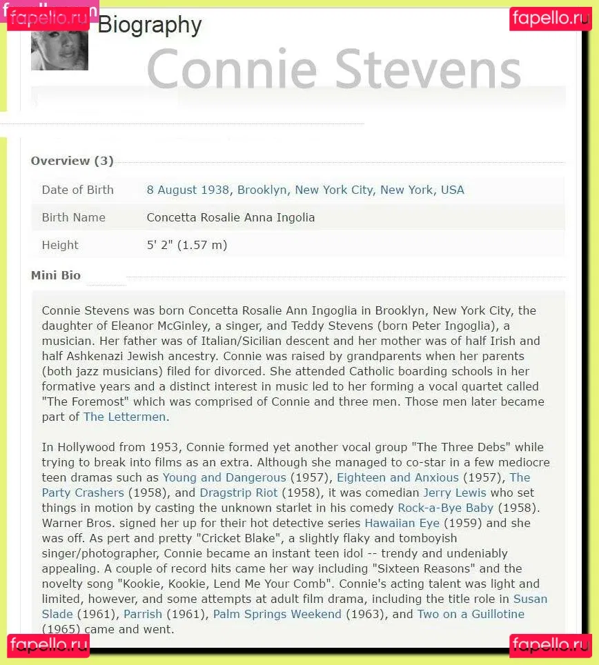 Connie Stevens Onlyfans Photo Gallery 