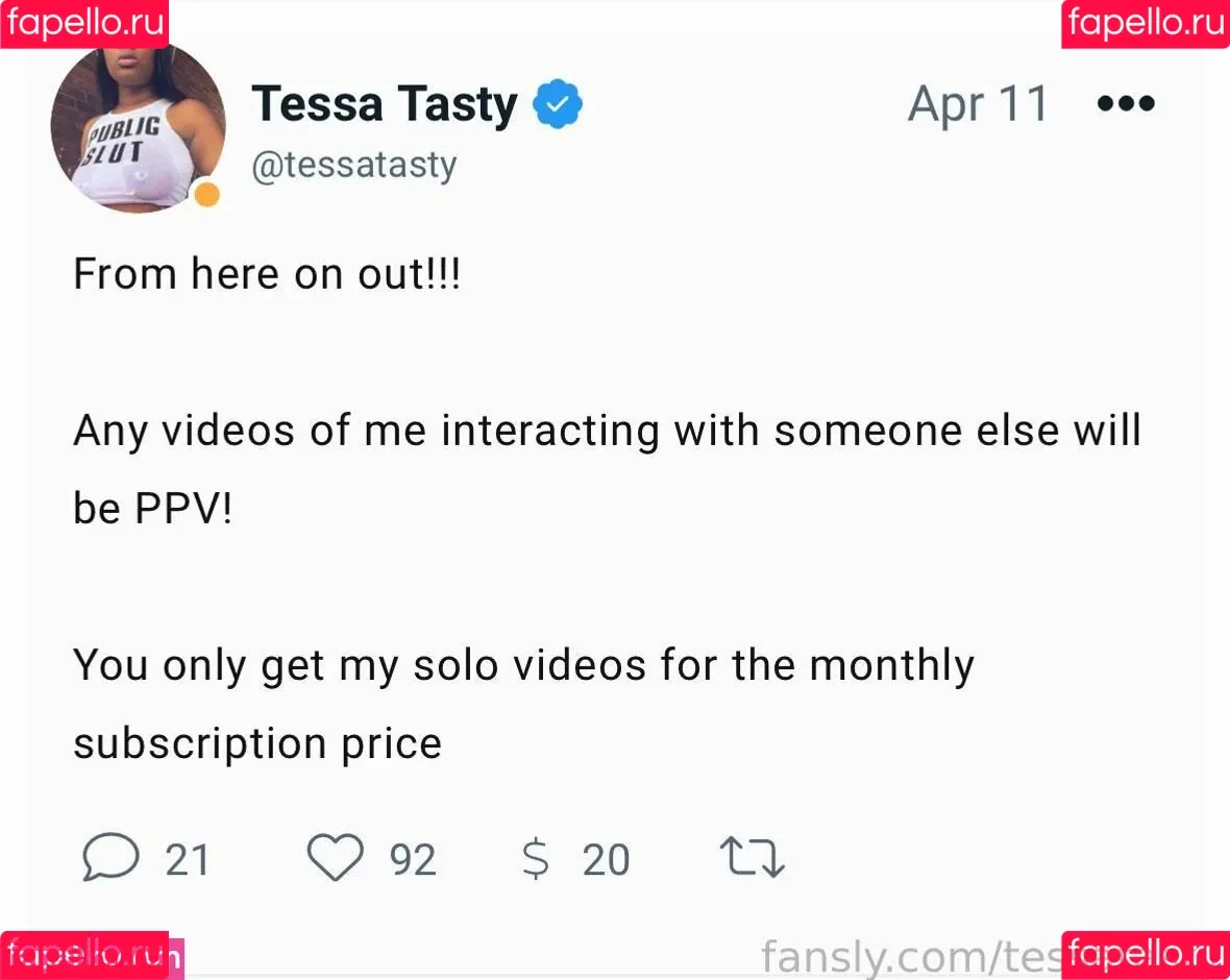 tessatasty Onlyfans Photo Gallery 